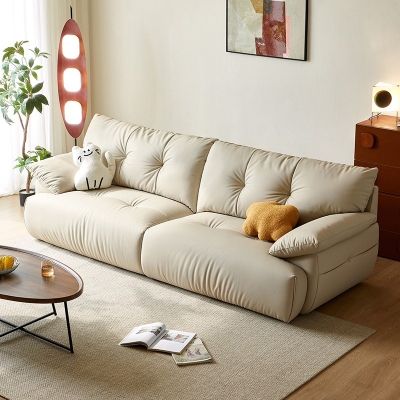Living Room Beige Color Fabric Sofa