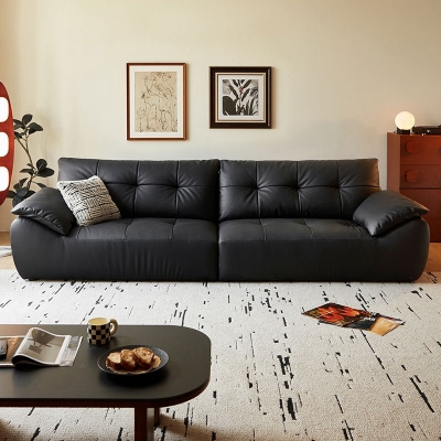 Black Tea Genuine Leather Sofa