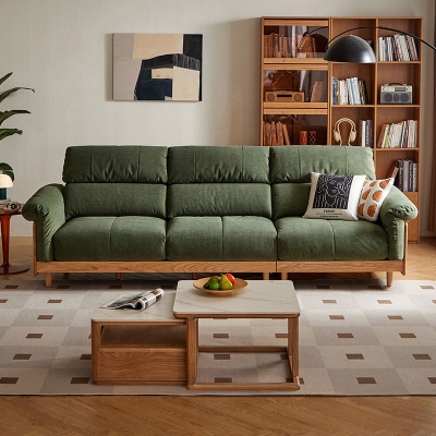 Green Color Fabric Sofa