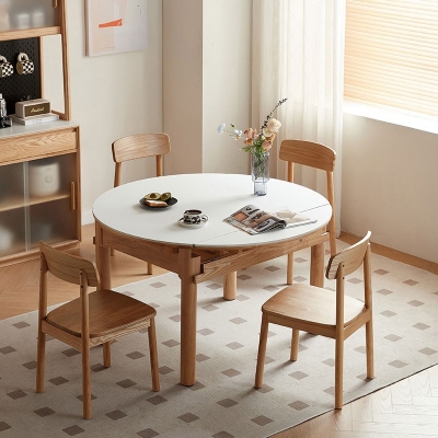 Solid Wood Frame Expandable Dining Table