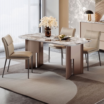 Rectangle Marble Top Dining Table