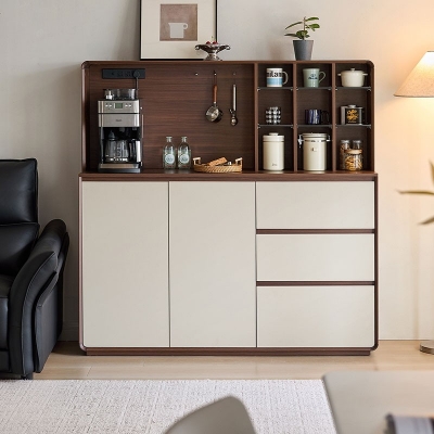 Elegant Brown and White Storage Cabinet