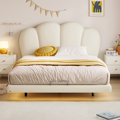 Chinese White Solid Wood Suspended Kids Bed